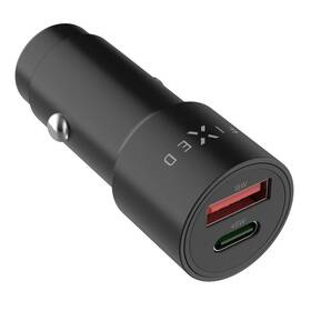 Adaptér do auta FIXED 63W, USB-C/USB-A, PD 3.0 černý

