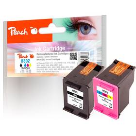 Inkoustová náplň Peach HP 302, MultiPac, 215/180 stran vícebarevná


