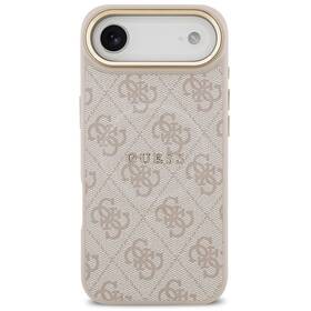 Kryt na mobil Guess PU Leather 4G Gold Frame MagSafe na Apple iPhone Air růžový

