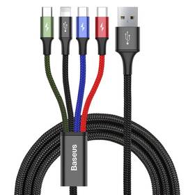 Kabel Baseus 4v1, USB/2x USB-C, Lightning, Micro USB, 1,2m černý

