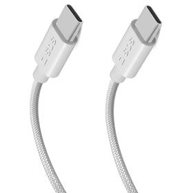 Kabel SBS USB-C/USB-C, PD, 100 W, 1,5 m šedý

