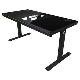 Herní stůl Lorgar DE90 RGB Tempered Glass černý

