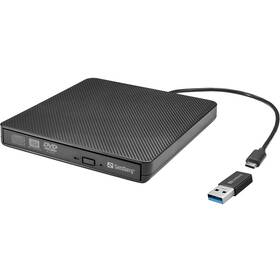 Externí DVD vypalovačka Sandberg USB-C/A Drive černá

