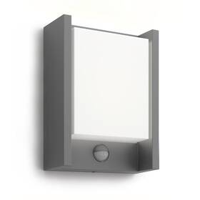 Nástěnné svítidlo Philips Arbour, 2700 K, pohybový senzor antracitové

