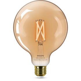 Chytrá žárovka Philips Smart LED 7W, E27, jantarové sklo, Tunable White 

