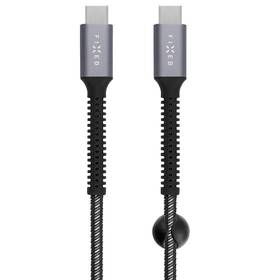 Kabel FIXED Armor USB-C/USB-C, PD, 240 W, 2 m šedá barva
