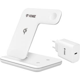 Bezdrátová nabíječka YENKEE YAC 5301 3v1 + adaptér USB-C bílá barva
