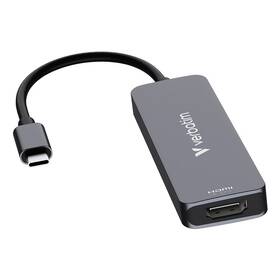 USB Hub Verbatim USB-C Essentials Multiport Hub 4 port - USB 3.2 GEN 1 / HDMI/ USB-C PD / USB-A šedý

