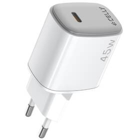 Nabíječka do sítě Celly USB-C, GaN, 45 W bílý


