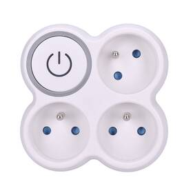 Rozbočovací zásuvka Solight 3x zásuvka, max. 3500W, vypínač šedý/bílý

