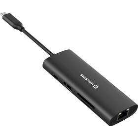 USB Hub Swissten 8-in-1 USB-C PD 100W černý

