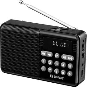Radiopřijímač Sandberg Speaker Radio FM+BT Recharge černý

