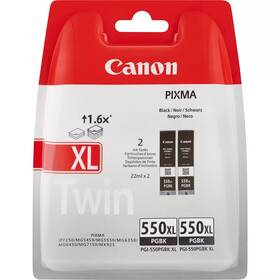 Inkoustová náplň Canon PGI-550 XL, 2x 500 stran, Twin (2pack) černá

