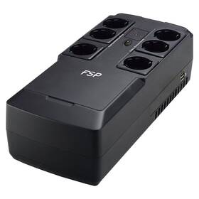Záložní zdroj FSP NanoFit 600, 600VA/360 W, 2xUSB power, LED, offline černý

