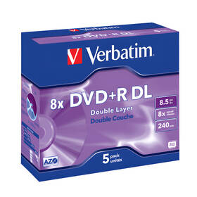  Disk Verbatim DVD+R DualLayer, 8,5GB, 8x, 5ks