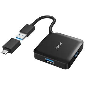 USB Hub Hama USB,USB-C/4x USB 3.2 Gen 1 černý

