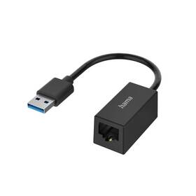 Redukce Hama USB (M)/RJ45 (F), Gigabit Ethernet černá

