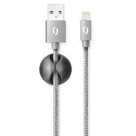 Kabel Aligator Premium USB/Lightning, 1m šedý

