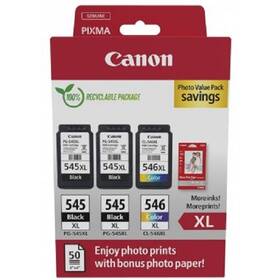 Inkoustová náplň Canon PG-545XLx2/­CL-546XL PVP + fotopapír 50ks 

