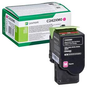 Toner Lexmark C242XM0, 3500 stran, pro C2425dw, C2535dw, MC2425adw, MC2535adwe, MC2 purpurový

