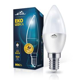 Žárovka LED ETA EKO LEDka svíčka 8W, E14, teplá bílá 
 Žárovka LED ETA EKO LEDka svíčka 8W, E14, teplá bílá