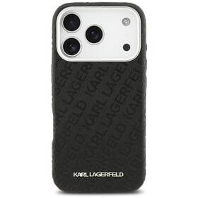 Kryt na mobil Karl Lagerfeld Grained PU Repeated Logo MagSafe na Apple iPhone 17 Pro černý

