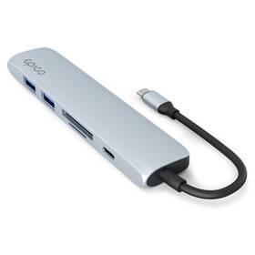 USB Hub Epico 6in1 Aluminium Hub 8K with USB-C světle modrý


