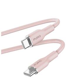 Kabel Puro Soft USB-C/USB-C 60 W, 1,5 m růžový

