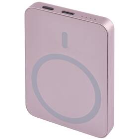Powerbanka EMOS WI 522, 5 000 mAh, 20 W+Wireless růžová barva
