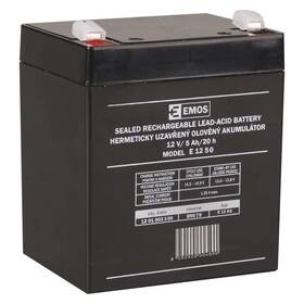 Olověný akumulátor EMOS bezúdržbový 12 V/5Ah, faston 6,3 mm 

