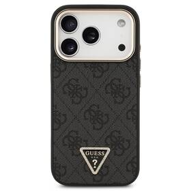 Kryt na mobil Guess 4G Strass Triangle Logo Gold Frame MagSafe na Apple iPhone 18 Pro černý

