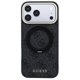 Kryt na mobil Guess PU 4G Ring Stand MagSafe na Apple iPhone 18 Pro černý

