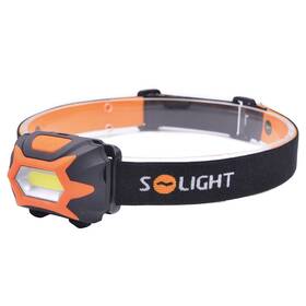 Čelovka Solight 3W COB, 3x AAA černá/oranžová

