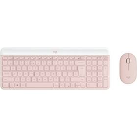 Klávesnice s myší Logitech MK470 Slim, US růžová


