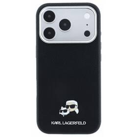 Kryt na mobil Karl Lagerfeld PU Grained Semi Wrap K&CH Heads Magsafe na Apple iPhone 18 Pro Max černý

