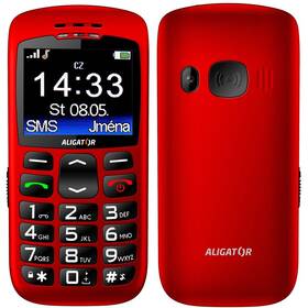 Mobilní telefon Aligator A670 Senior červená barva

