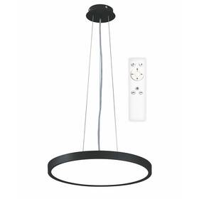 Závěsné svítidlo Top Light Revit 40CZ RC, s dálkovým ovládačem, 36W, 3600lm, stmívání, paměť, průměr 40cm, výška 120cm, černé


