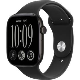 Chytré hodinky Apple GPS + Cellular 46 mm černý hliník, černý sportovní řemínek - M/L 

