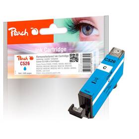 Inkoustová náplň Peach Canon CLI-526C, 520 stran azurová

