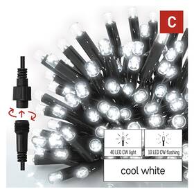 LED řetěz EMOS ICICLE, 50LED, IP44, CW/CW FLA (3m) černý

