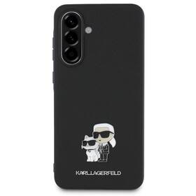 Kryt na mobil Karl Lagerfeld PU Saffiano Metal Karl and Choupette na Samsung Galaxy A56 černý

