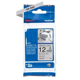Papírový štítek Brother TZE-R931 černá na stříbrné, 12 mm 

