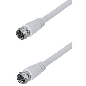 Koaxiální kabel AQ F konektory, 5 m bílý

