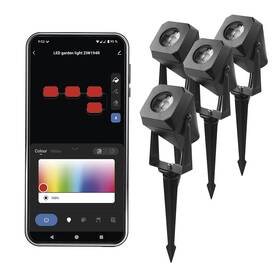 Venkovní svítidlo EMOS GoSmart, 7 W, Start sada RGB (4 ks) černé

