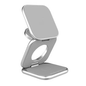 Bezdrátová nabíječka Mobile Origin 3in1 Qi2 25W UltraSlim PW36 stříbrná

