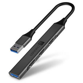 USB Hub Connect IT USB-A (1xUSB-A 3.0, 3xUSB-A 2.0) šedý

