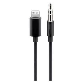 Kabel PremiumCord Lightning/3,5 mm jack, 1m černý

