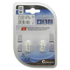 Autožárovka Compass 33714 4LED 12V T10 (2 ks) bílá

