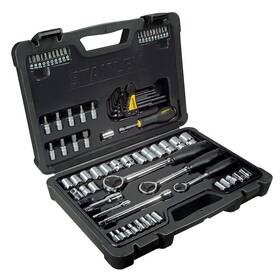 Sada gola klíčů Stanley 1/4"; 3/8" a 1/2" (80 ks) černá

