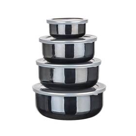  Sada potravinových dóz BANQUET METALLIC Black, 8 ks